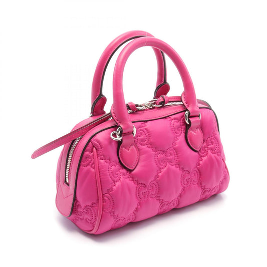 Gucci GG Matelassé Nylon Leather Handbag