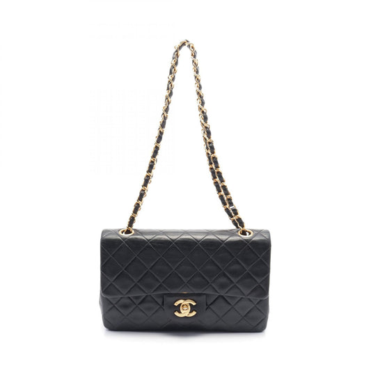 Chanel Lambskin Matelasse W Flap Shoulder Bag