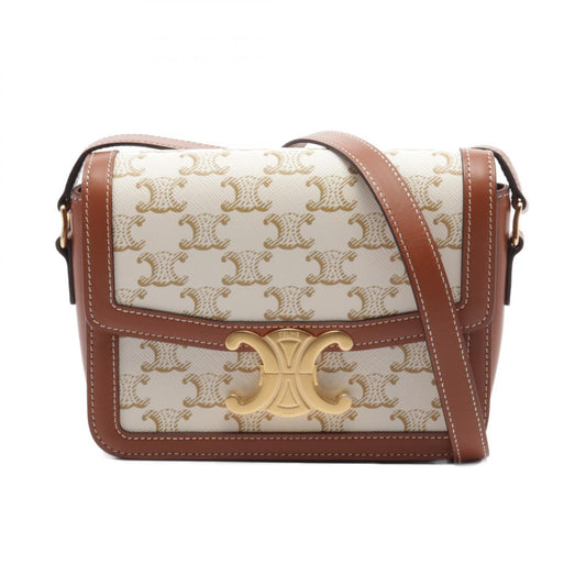 Celine Teen Triomphe Shoulder Bag PVC Coated Canvas Leather