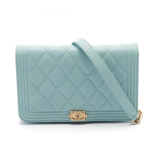 Chanel Boy Matelasse Shoulder Bag Blue