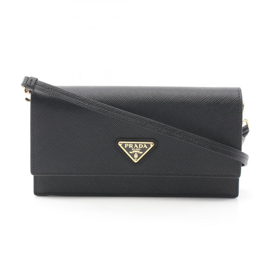 Prada Saffiano Leather Triangle Logo Shoulder Bag