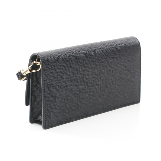 Prada Saffiano Leather Triangle Logo Shoulder Bag