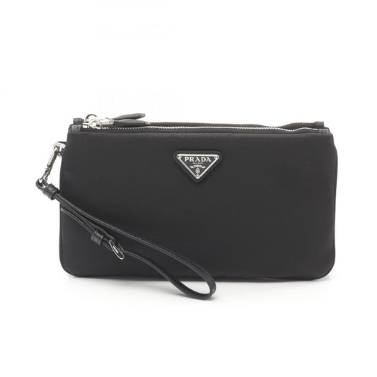 Prada Nylon Saffiano Leather Clutch Bag