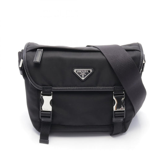 Prada Nylon Saffiano Leather Shoulder Bag