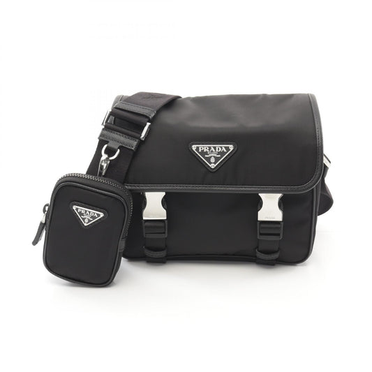 Prada Nylon Saffiano Leather Shoulder Bag