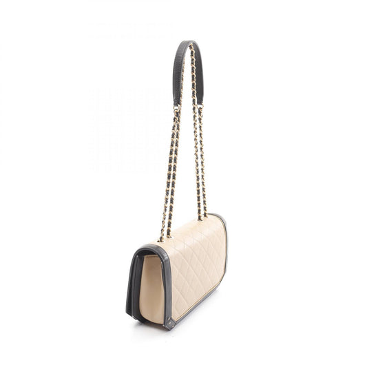 Chanel Lambskin Matelasse Shoulder Bag Beige/Black