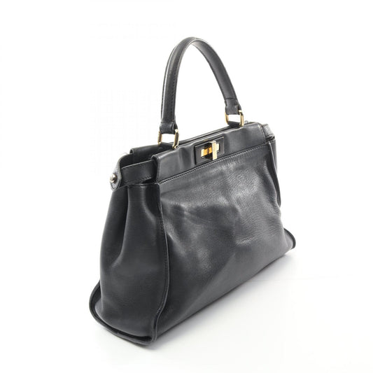 Fendi Peekaboo Leather Handbag Black