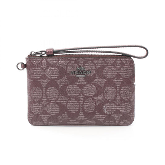 Coach Signature Corner Zip Wristlet Pouch