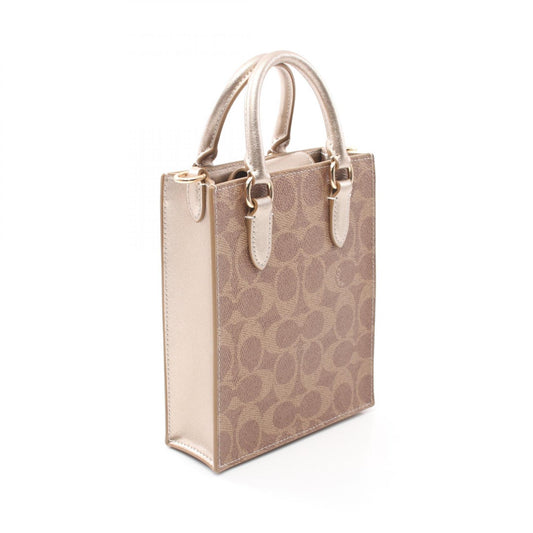 Coach Signature Handbag PVC Leather Brown