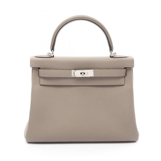 Hermes Kelly 28 Gris Asphalt Togo Handbag