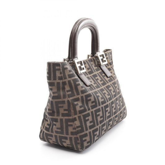 Fendi Zucca Canvas Leather Handbag