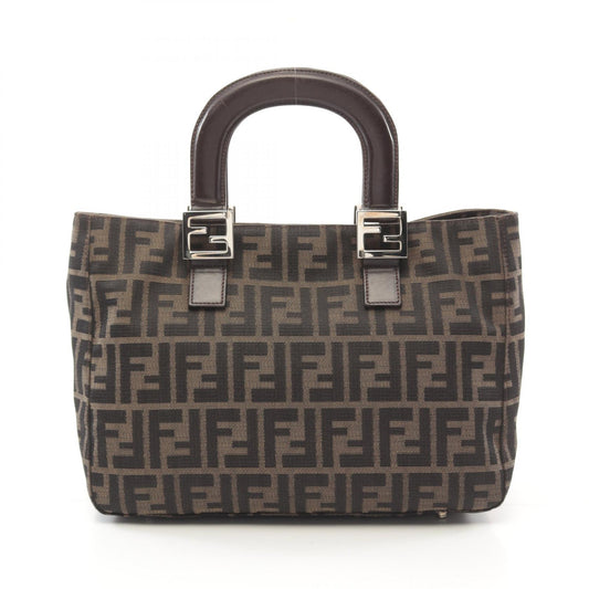 Fendi Zucca Canvas Leather Tote Bag