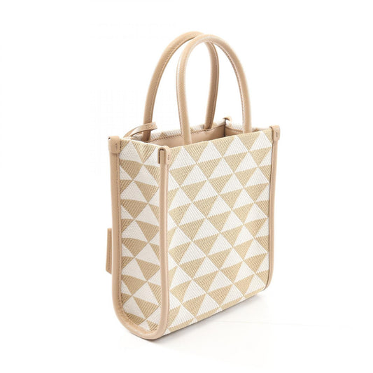 Prada Mini Handbag Canvas Saffiano Leather