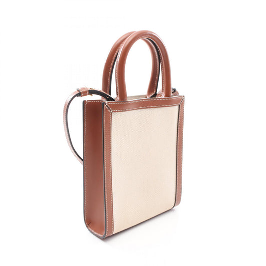 Celine Mini Vertical Cabas Canvas Leather Handbag