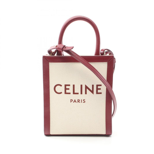 Celine Mini Vertical Cabas Canvas Leather Handbag
