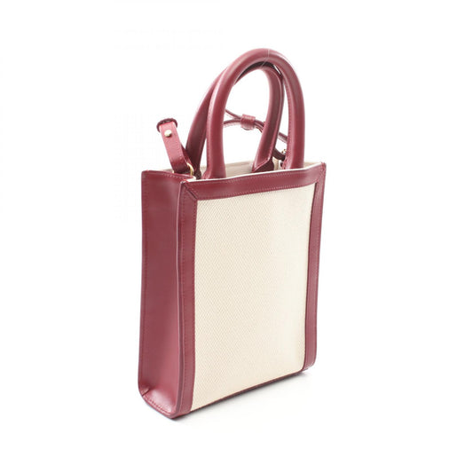 Celine Mini Vertical Cabas Canvas Leather Handbag