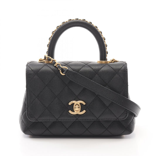 Chanel Coco Handle XXS Leather Handbag Black