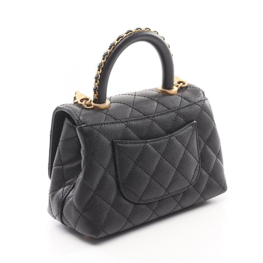 Chanel Coco Handle XXS Leather Handbag Black