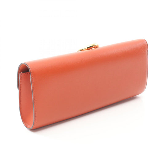 Hermes Leather Clutch Bag Brown