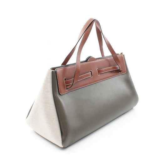 Loewe Leather Canvas Tote Bag