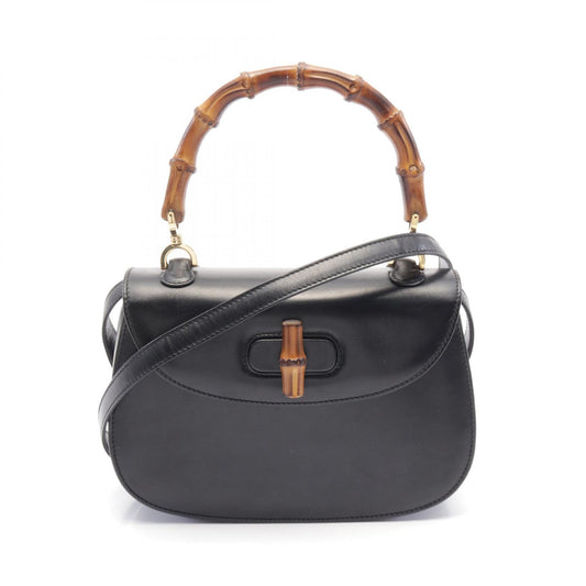 Gucci Bamboo Leather Handbag Black