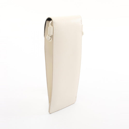 Celine Leather Shoulder Bag White