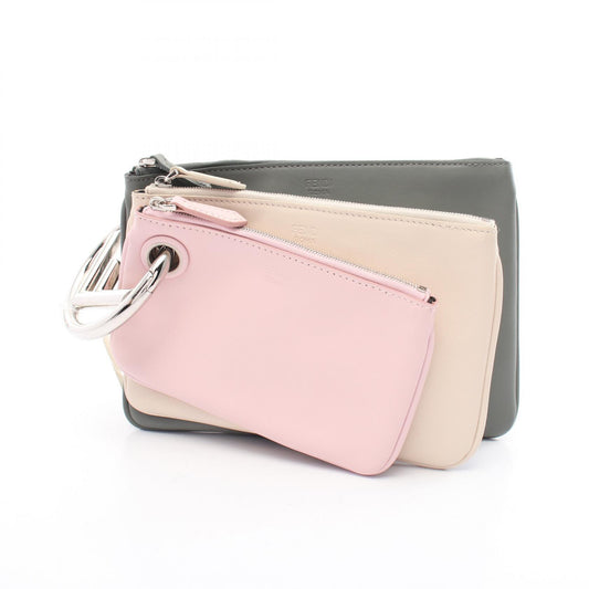 Fendi Leather Triplet Clutch Bag 8BS001