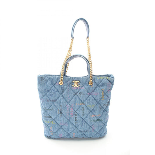 Chanel Denim Matelasse Maxi Shopping Tote Bag