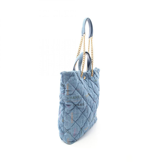 Chanel Denim Matelasse Maxi Shopping Tote Bag