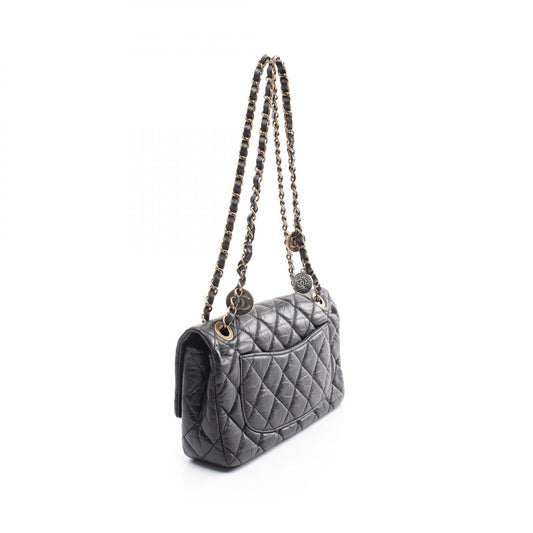 Chanel Matelasse Shoulder Bag Black Leather