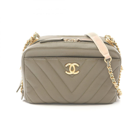 Chanel Chevron V-Stitch Lambskin Shoulder Bag