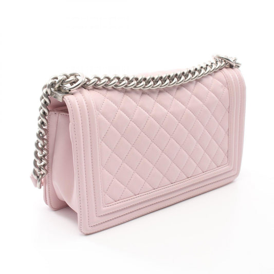 Chanel Boy Lambskin Shoulder Bag Pink