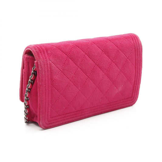 Chanel Boy Matelasse Shoulder Bag Pink