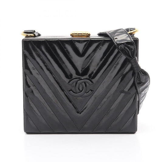 Chanel Chevron V-Stitch Patent Leather Shoulder Bag