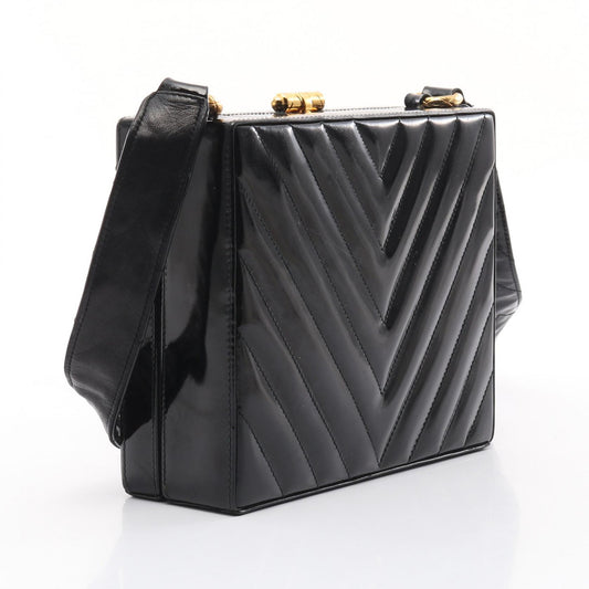 Chanel Chevron V-Stitch Patent Leather Shoulder Bag
