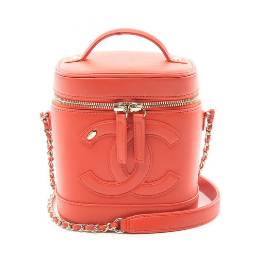 Chanel Coco Mark Lambskin Handbag Red