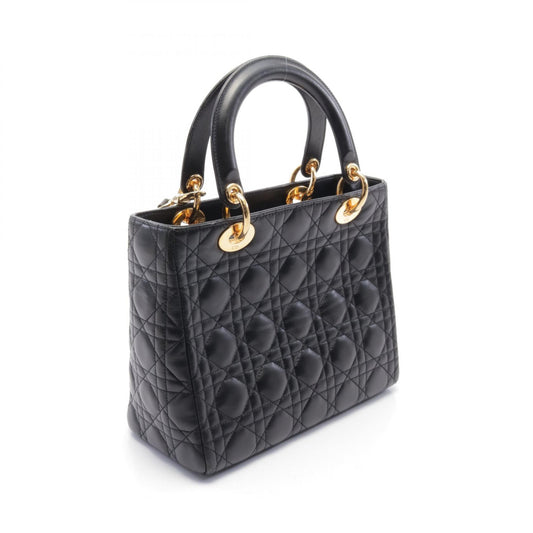 Dior Lady Dior Cannage Leather Handbag Black