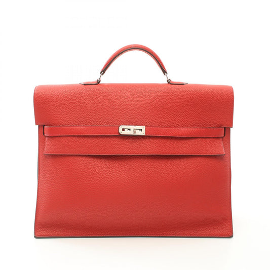 Hermes Kelly Depeche 38 Briefcase Red