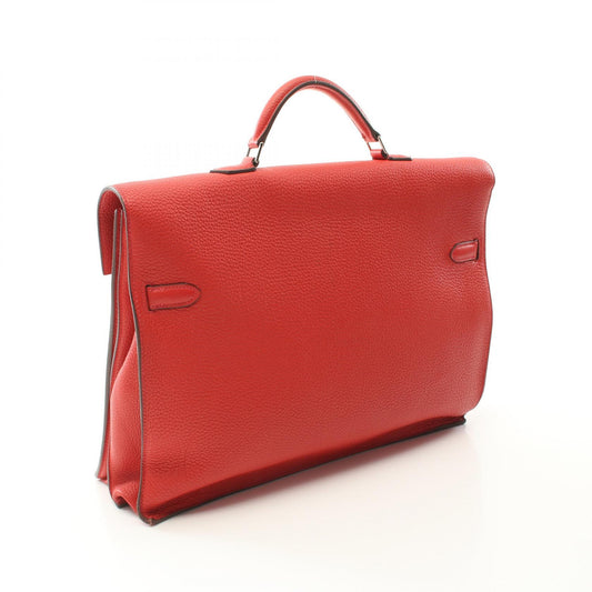 Hermes Kelly Depeche 38 Briefcase Red