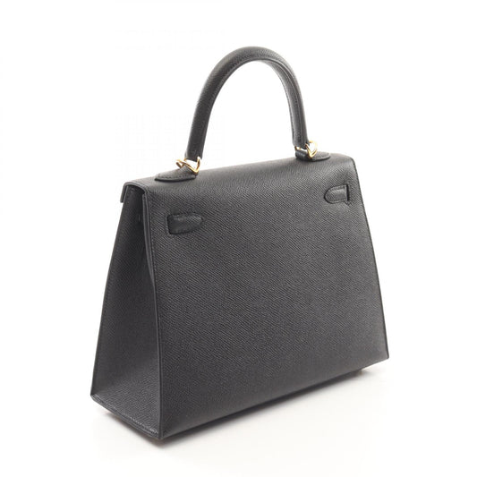 Hermes Kelly 25 Leather Handbag Black