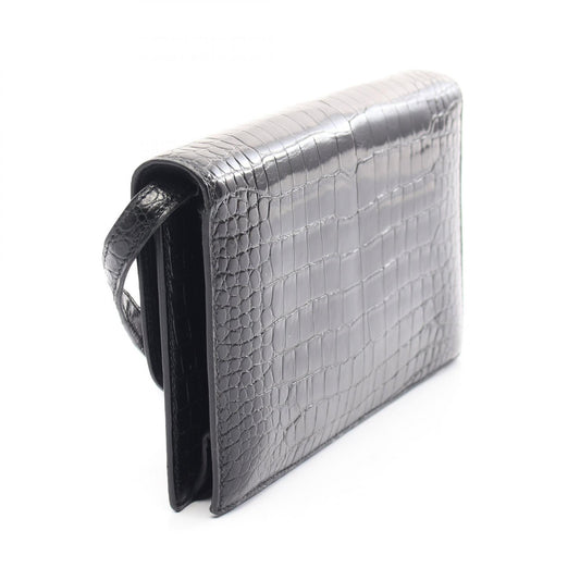 Hermes Porosus Shoulder Bag Black