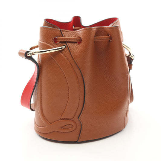 Christian Louboutin Leather Bucket Shoulder Bag Brown