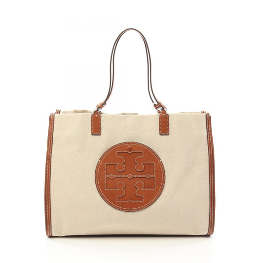 Tory Burch Ella Canvas Leather Tote Bag