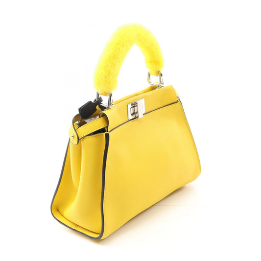 Fendi Mini Peekaboo Leather Fur Handbag