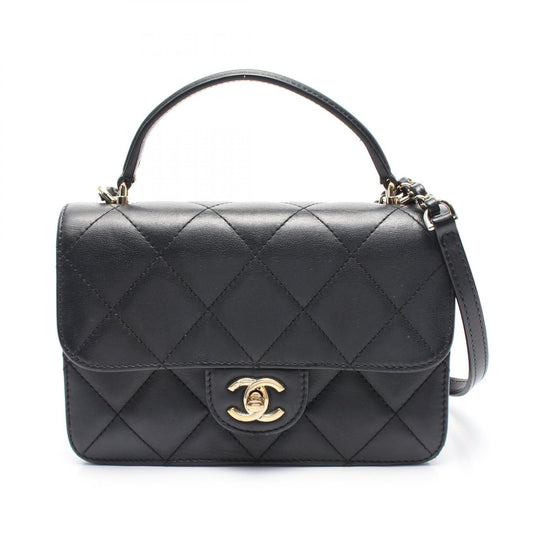 Chanel Lambskin Mini Matelasse Top Handle Bag