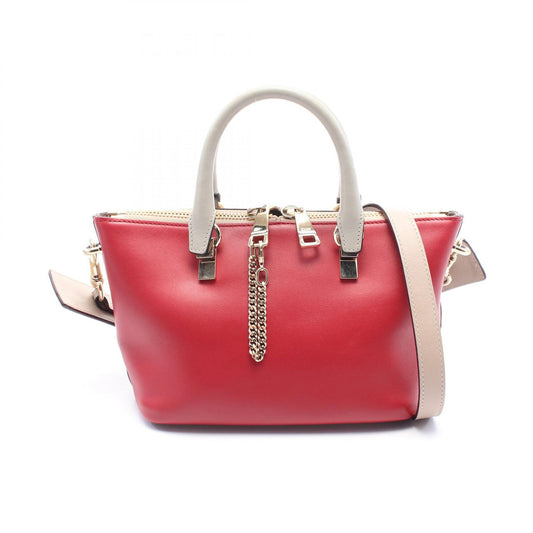 Chloe Bailey Mini Leather Handbag Red/Beige