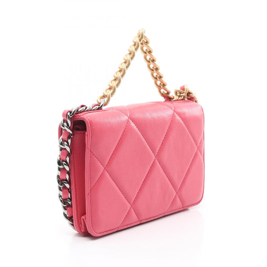 Chanel 19 Leather Shoulder Bag Pink AP0957
