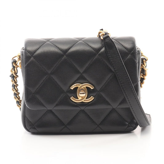 Chanel Lambskin Matelasse Shoulder Bag Black