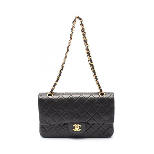 Chanel Lambskin Matelasse W Flap Shoulder Bag