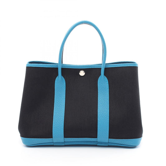Hermes Garden Party TPM Canvas Leather Tote Bag